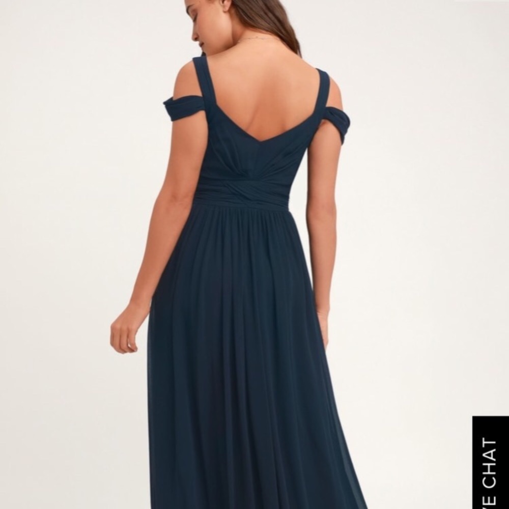 Lulus ocean of elegance navy blue dress - Picture 2 of 5